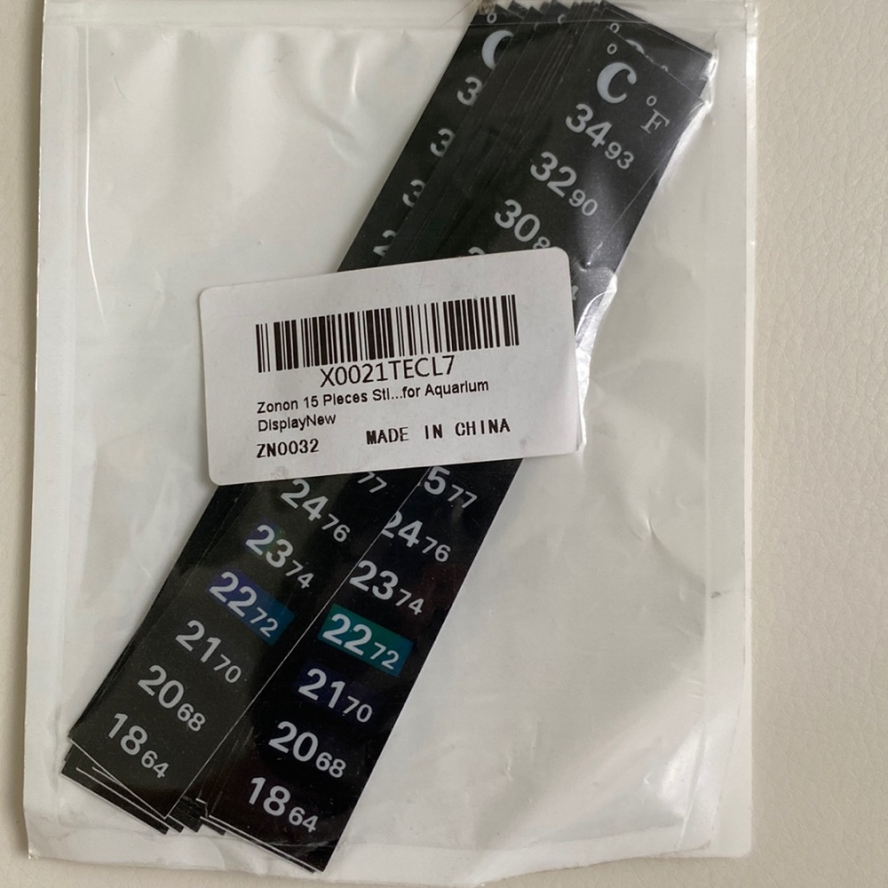 6/$20 Zonon 15-Pc stick-on Digital LCD Thermometer Adhesive Strip for Fish Tank